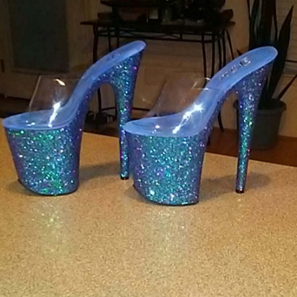 blue stripper shoes